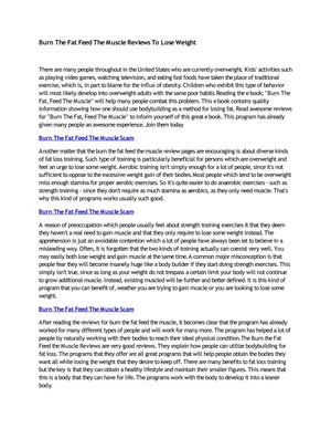 Burn The Fat Feed The Muscle Reviews To Lose Weight
