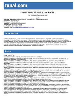 COMPONENTES DE LA DOCENCIA