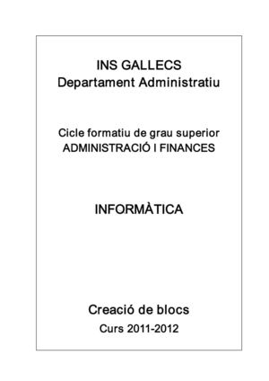 Dossier de creació de Blocs curs 2010-2011