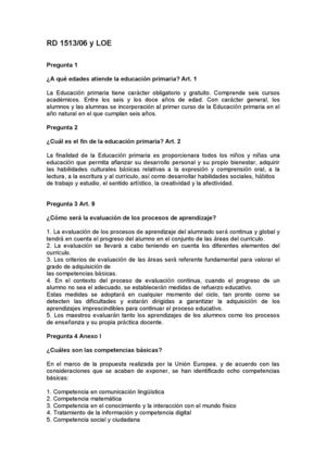RESUMEN LOE Y RD 1513/2006