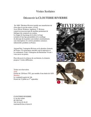 Visites Scolaire, La Clouterie Rivierre