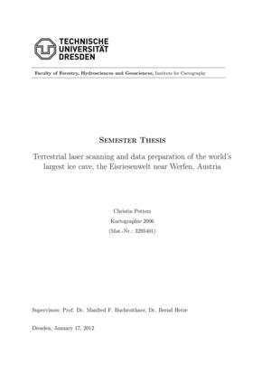 Terrestrial laser scanning and data preparation of the world’s largest ice cave, the Eisriesenwelt near Werfen, Austria