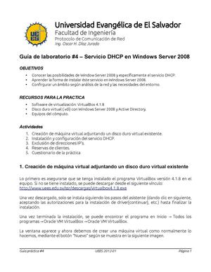 Instalación del servicio DHCP en Windows Server 2008