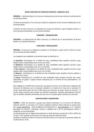 bases concurso de disfraces infancia