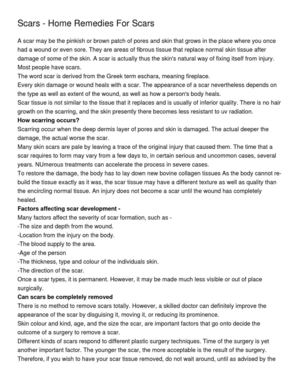Scars - Home Remedies For Scars