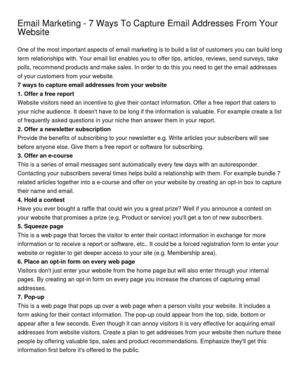 Email Marketing - 7 Ways To Capture Email Addresses From Your Website