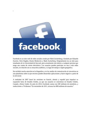 creacion del facebook
