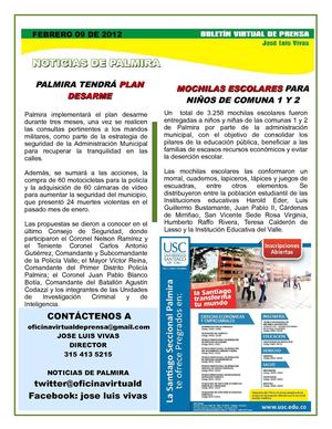 NOTICIAS DE PALMIRA, FEBRERO 69