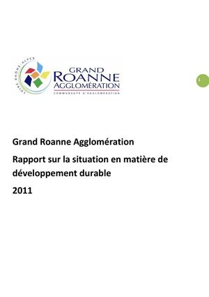 Rapport sur la situation en matière de développement durable - 2011