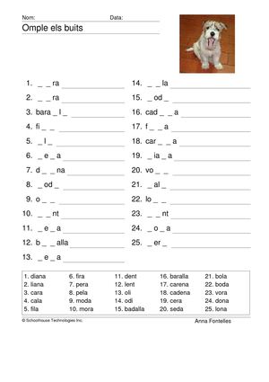 Omplir els buits de les paraules (L-R-D) Anna Fontellas