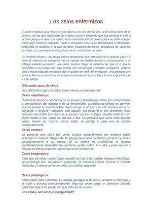 Los celos enfermizos