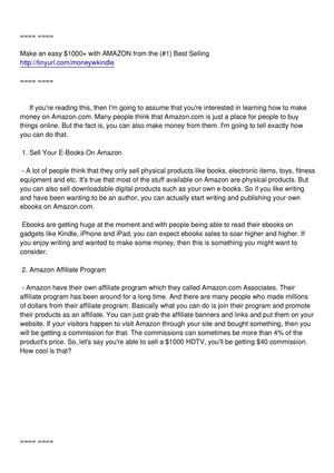 How to Make Money on the Internet 2 Ways to Make Money With Amazon!.txt