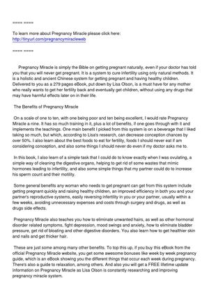 Pregnancy Miracle - What Is It.txt