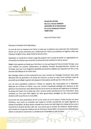 Remerciement du Président Baudin au Chef de l'Etat