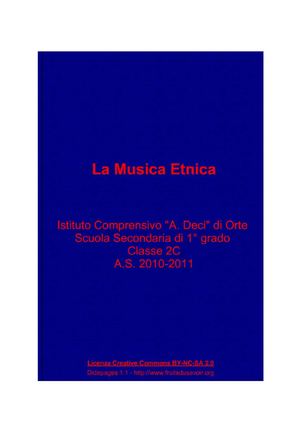 La Musica Etnica - Scuola Secondaria di 1° Grado