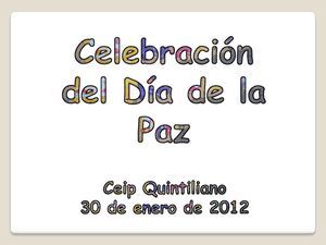 Día de la paz y la no violencia