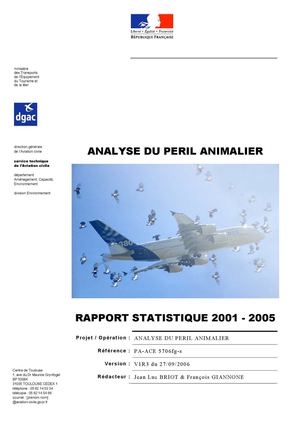 Analyse du péril animalier / statistiques 2001-2005