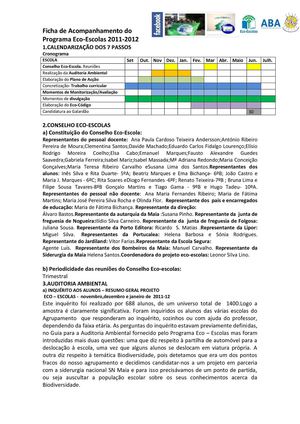 Resultados da Auditoria Ambiental 2011-12