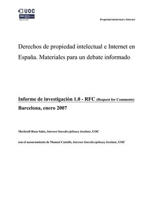 Derechos de propiedad intelectual e Internet en España