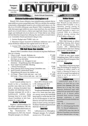 Venghnuai Branch YMA Chanchinbu : Lentupui 12 February