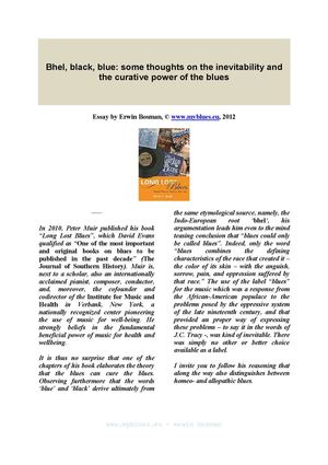Bhel, black, blue: some thoughts on the inevitability and the curative power of the blues