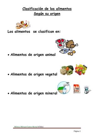 CLASIFICACION DE LOS ALIMENTOS