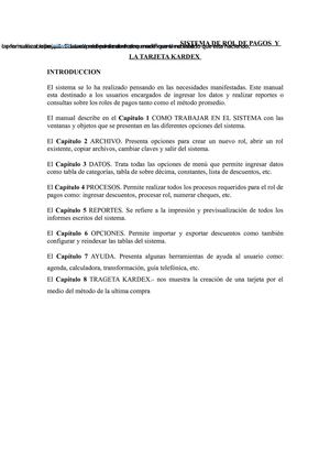 SISTEMA DE ROL DE PAGOS Y LA TARJETA 