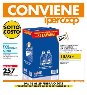 Prodotti sottocosto Ipercoop Centro Piave S.Donà - 16/2 - 29/2-2012