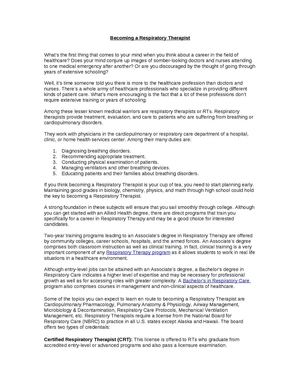 Becoming a Respiratory Therapist