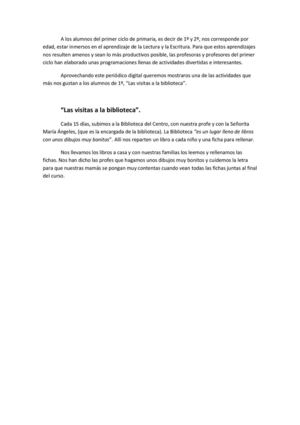 A los alumnos del primer ciclo de primaria