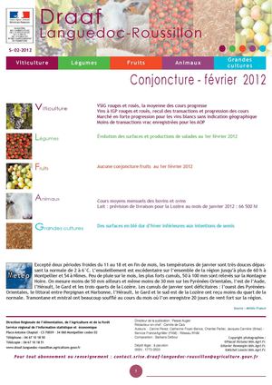 Note de conjoncture de la Draaf Languedoc-Roussillon -  Février 2012
