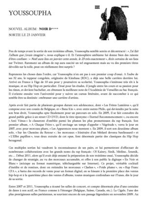 DOSSIER DE PRESSE YOUSSOUPHA