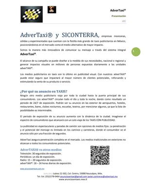 Publicidad y Propaganda en Taxis.