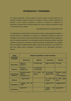 Determinantes y pronombres