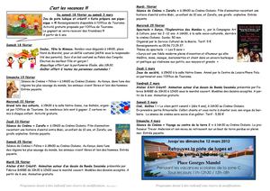 Programme d'animation enfants vacances de février 2012 - Soulac-sur-Mer