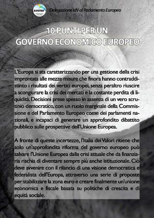 Dieci Punti per un Governo Economico Europeo