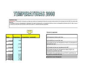 Temperaturas Archivo en EXcel
