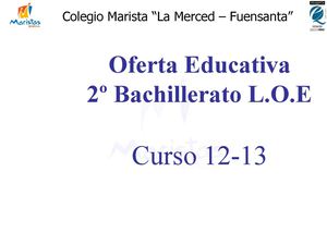 Oferta Educativa 2º Bachillerato 12-13