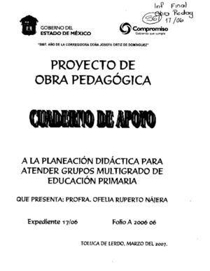 Cuaderno de apoyo a la planeación didáctica para atender grupos multigrado de educación primaria