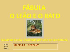 FÁBULA LEÃO E O RATINHO