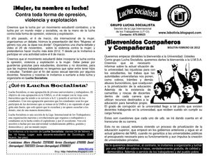 Volante del Grupo Lucha Socialista a los estudiantes de la UMSA 2012