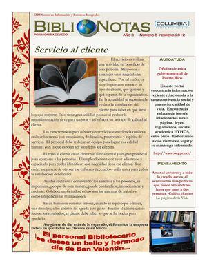 BiblioNotas-Febrero, 2012