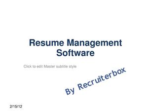 Resume Management Software by Recruiterbox