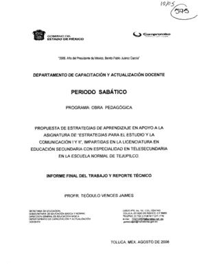 Propuesta de estrategias de aprendizaje en apoyo a la asignatura de "Estrategias para el estudio y la comunicación I y II", impartidas en la Licenciatura en Educación Secundaria con especialidad en Telesecundaria en la Escuela Normal de Tejupilco