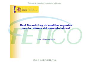 REFORMA LABORAL 2012 RESUMEN