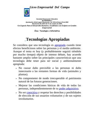 Tecnologías Apropiadas