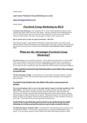 Facebook Group Marketing in 2012