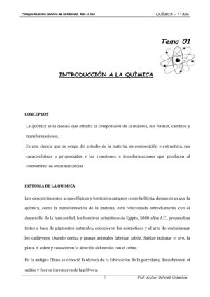 INTRODUCCIÓN A LA QUÍMICA