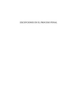 EXCEPCIONES EN EL PROCESO PENAL