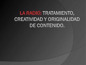 La radioy cretividad